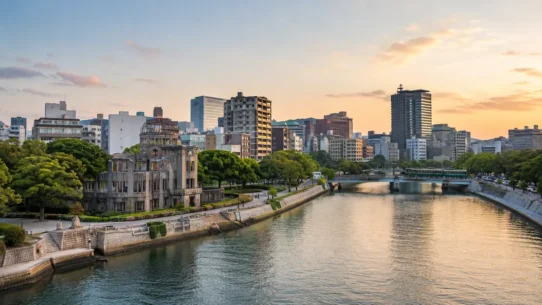 Comparison of the best areas to stay in Hiroshima, including Hiroshima Station, downtown, Peace Park, Nagarekawa and Miyajima