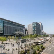 Hakata Station area showing convenient hotels on the Hakata and Chikushi sides