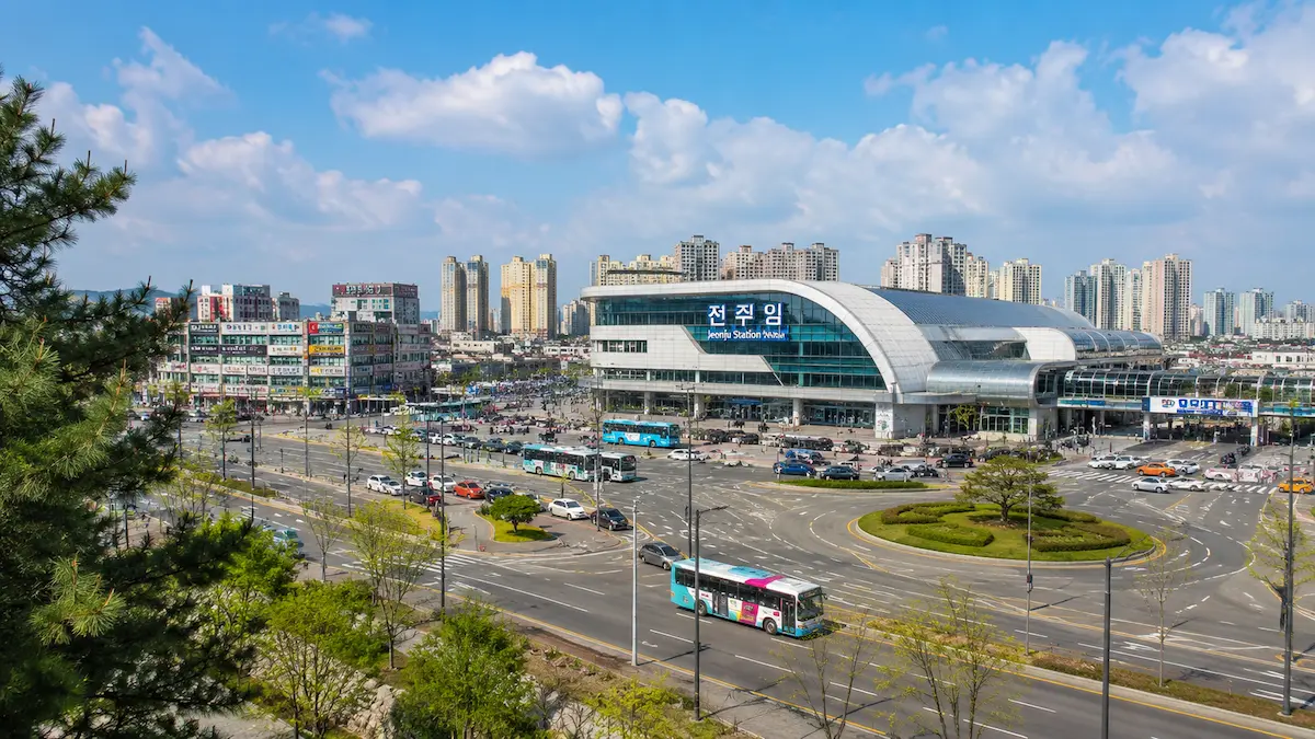Jeonju Station and nearby hotels for KTX travelers in Jeonju, South Korea