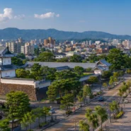 Kanazawa city center near Omicho Market and Kanazawa Castle