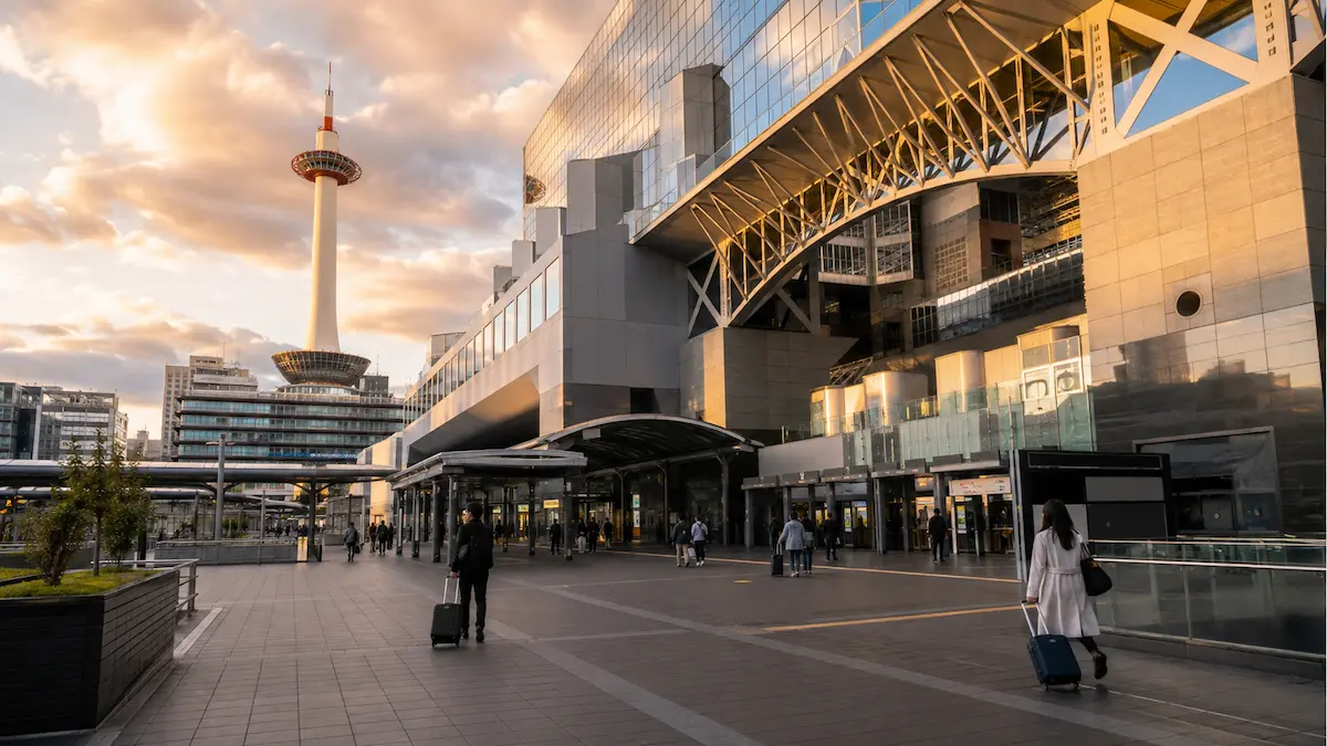 Kyoto Station area showing convenient hotel locations near the main exits
