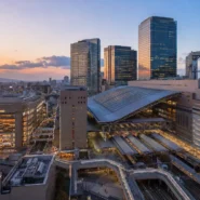 Osaka Station and Umeda skyline near the best centrally located hotels in Osaka