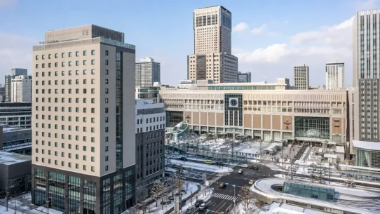 Sapporo Station and JR Tower in central Sapporo, Japan