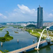 Daejeon travel guide view of Expo Bridge and the city skyline in South Korea