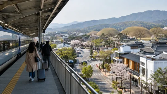 Gyeongju Station entrance for travelers heading to Gyeongju city center