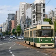 Hiroshima streetcar connecting Hiroshima Station with the city center