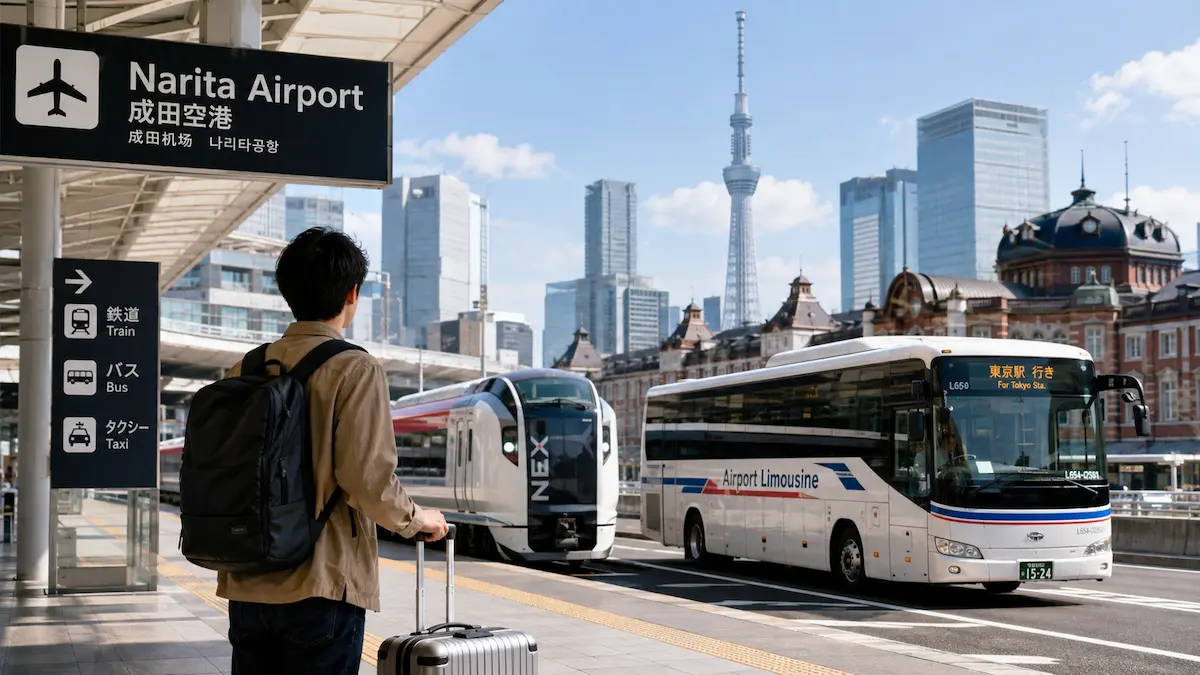 Comparison of trains, airport buses and private transfers from Narita Airport to Tokyo
