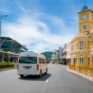 Phuket Airport to city center transport options including bus, taxi, ride-hailing and private transfer