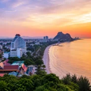 Hua Hin 5-day itinerary showing the beach, railway station and Phraya Nakhon Cave