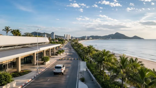 Traveler choosing transport from Hua Hin Airport to Hua Hin city center