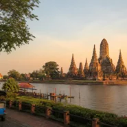 Ayutthaya accommodation areas around the Historical Park, rivers and train station