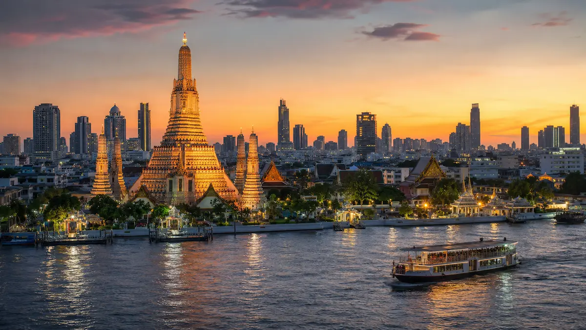 Bangkok skyline and transit areas showing where to stay in Bangkok for first-time visitors