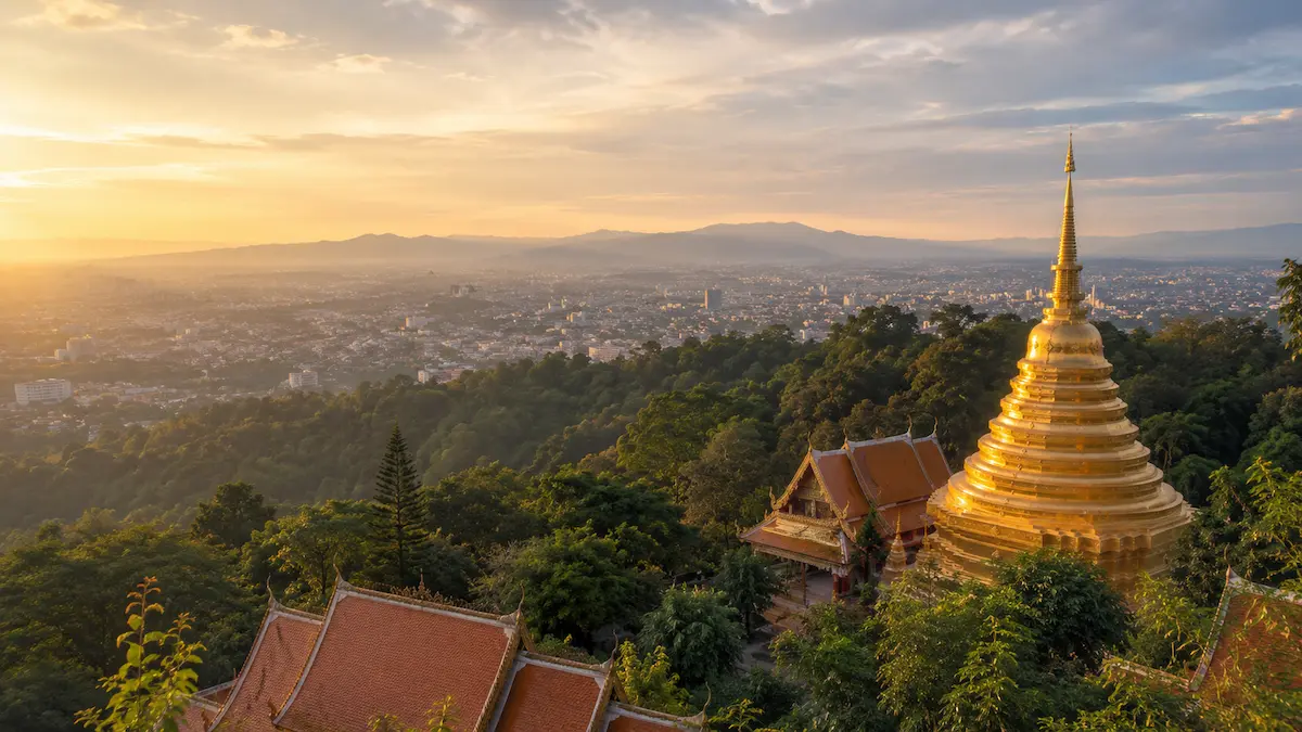Map-style overview of the best areas to stay in Chiang Mai for first-time visitors