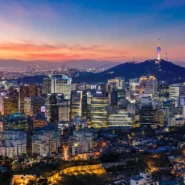 Map-style view of the best areas to stay in Seoul for first-time visitors
